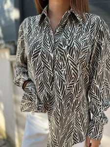Chemise Tandem de couleur olive à motifs